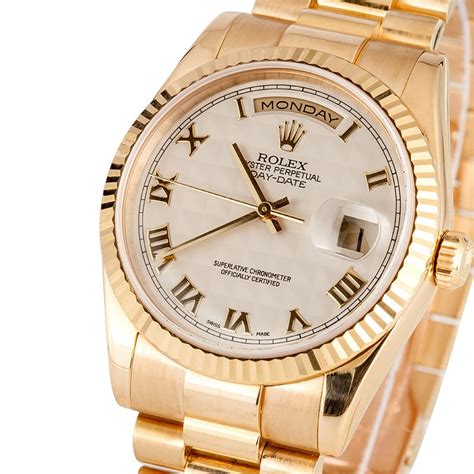 rolex day date roman numerals silver|rolex day date silver dial.